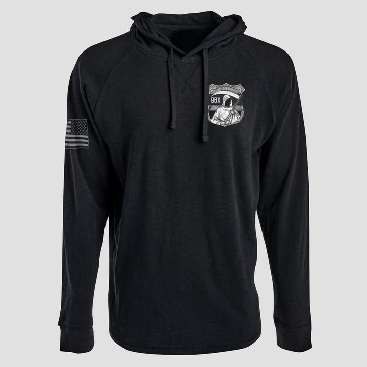 5 BORO BBQ - LIGHTWEIGHT VINTAGE TEXTURED HOODIE - MIDNIGHT PLATOON