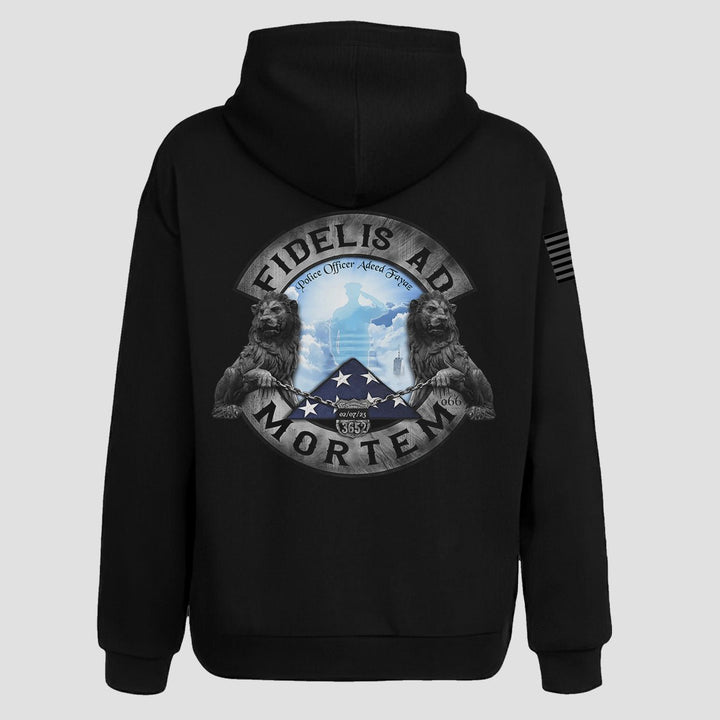 FIDELIS AD MORTEM - 66 PCT. FAYAZ MEMORIAL TRIBUTE PULLOVER HOODIE - MIDNIGHT PLATOON