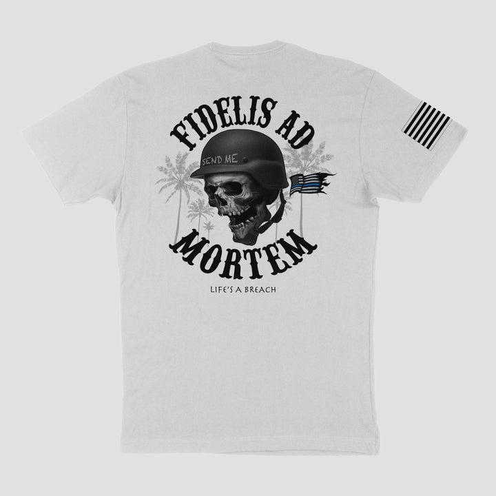 LIFE'S A BREACH - SOLID WHITE TEE - MIDNIGHT PLATOON