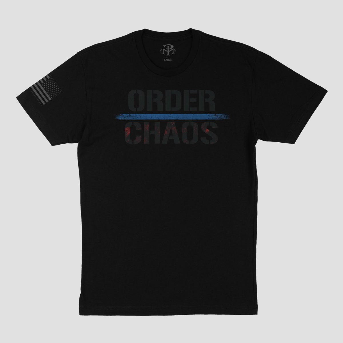 THE LINE BETWEEN ORDER CHAOS T SHIRT MIDNIGHT PLATOON