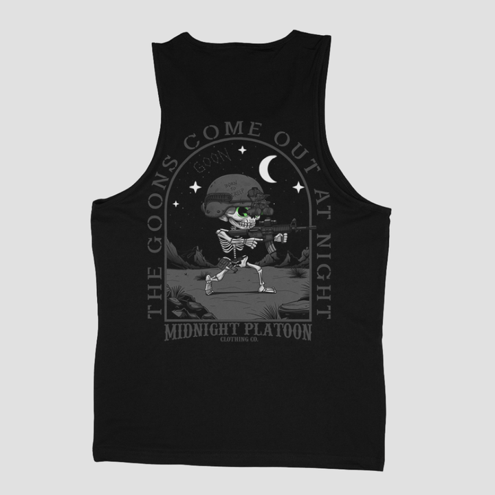 GOONS COME OUT AT NIGHT - TANK TOP - MIDNIGHT PLATOON