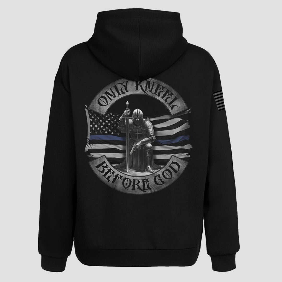 Only Kneel Before God - MINERAL WASHED LIGHTWEIGHT HOODIE - MIDNIGHT PLATOON