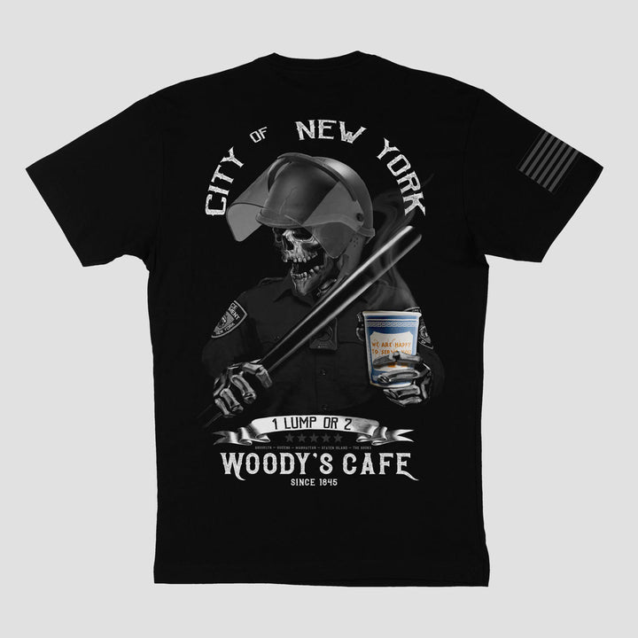 WOODY'S CAFE - T-SHIRT - MIDNIGHT PLATOON