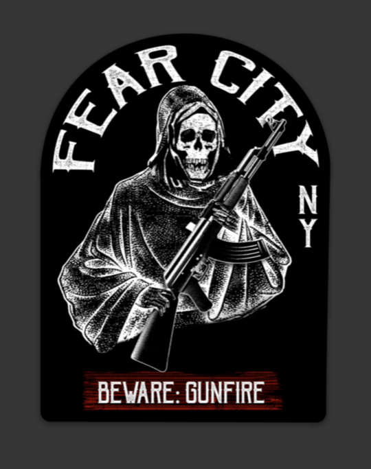FEAR CITY - dye cut vinyl sticker - Midnight Platoon
