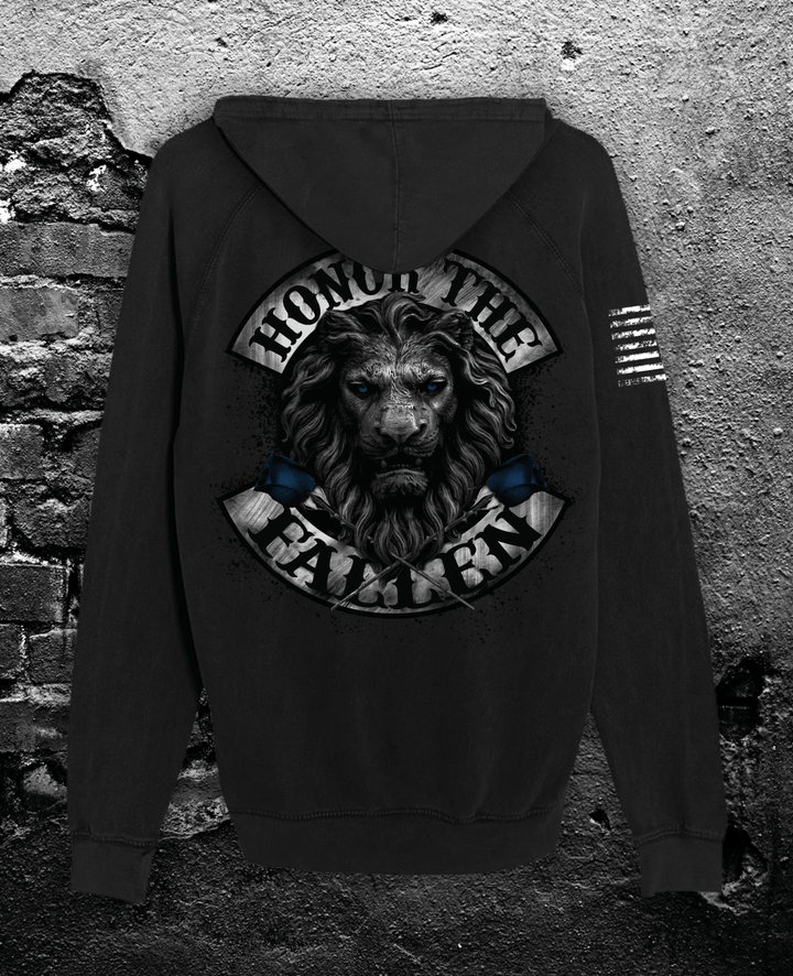 HONOR THE FALLEN - VINTAGE WASHED PULLOVER HOODIE - Midnight Platoon