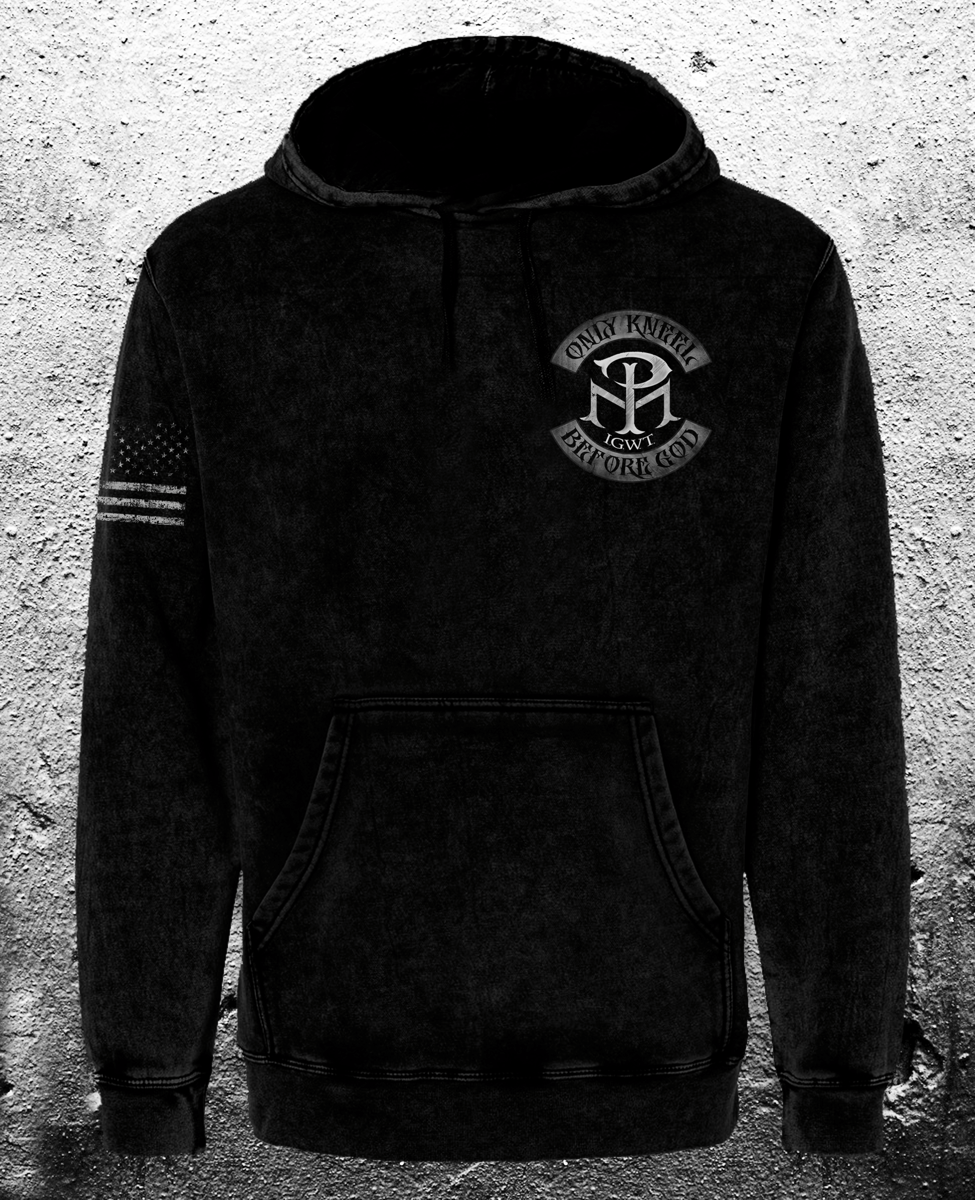 Only Kneel Before God - MINERAL WASHED LIGHTWEIGHT HOODIE - Midnight Platoon